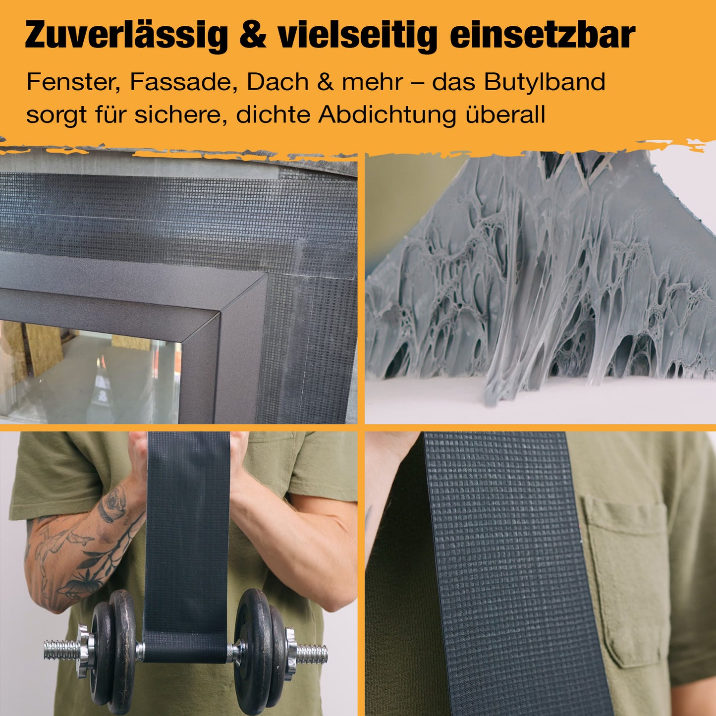 EPDM Fenster- & Fassadenstreifen selbstklebend (Butyl)