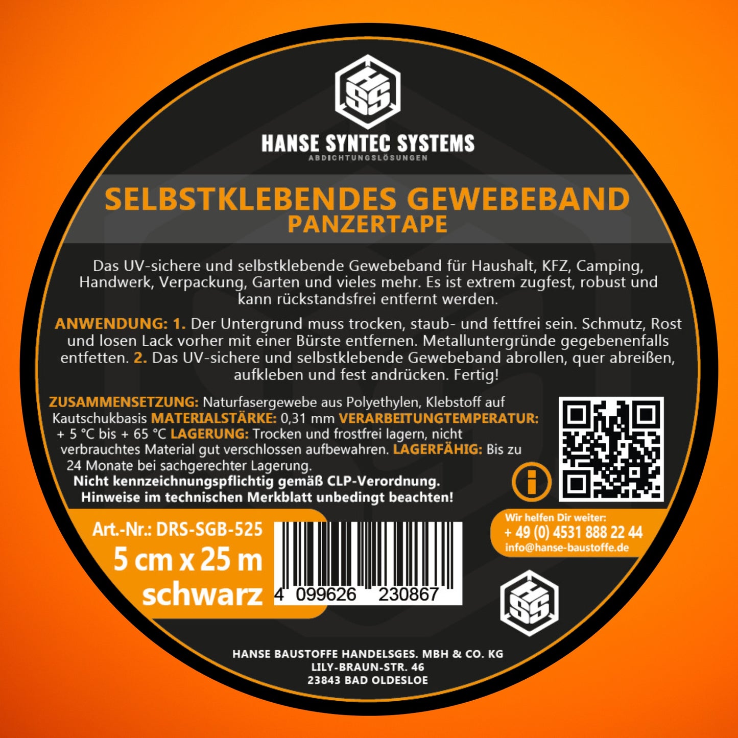 Zelfklevende textieltape “gepantserde tape”
