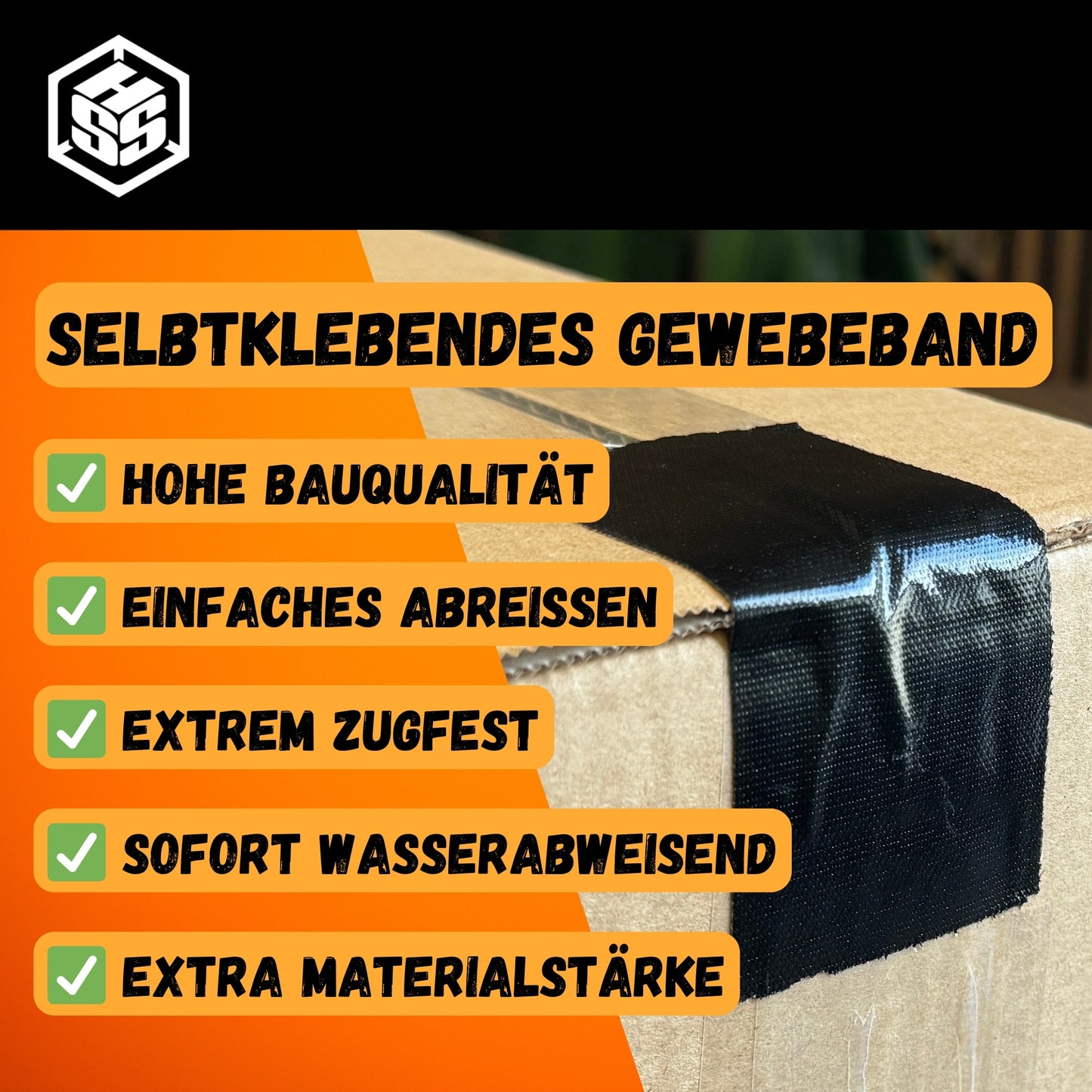 Zelfklevende textieltape “gepantserde tape”