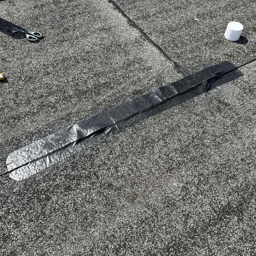 Dach Reparaturband Bitumen Blase abdichten Dachdeckerband